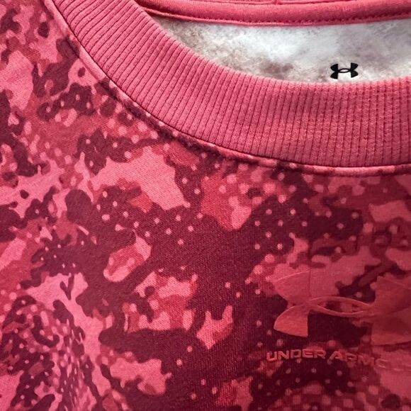 Under Armour Rival Fleece Camo pink Crew Sweatshirt size large - Picture 6 of 16